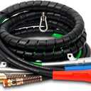 15ft 3 in 1 ABS & Power Air Hose Kit, Wrap 7 Way Electric Line Rubber Air Lines for Tractor Trailer Semi Truck