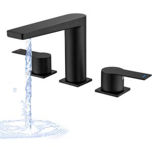 Matte Black Deck Mount Tub Faucet, Roman Tub Faucet Set 3 Hole High Flow Bathtub Faucets with 2 Handle Widespread Bathtub Faucet