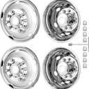 19.5" Hubcaps 10 Lug Stainless Steel, 19.5 Wheel Simulators Polished Surface, 2Pcs Front Wheel and 2Pcs Rear Wheel, Bolts On Wheel Cover Set Compatible with Ford 2005-2025 F450/F550