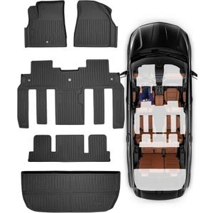 Car Floor Mats for Traverse Enclave: 2009-2017(Only with 2nd Row Bucket Seats) Cargo Trunk Liner, All Weather Rubber Accessories Tapetes Para Custom Fit for Chevy Traverse for Buick Enclave SUV Carpet