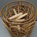 "Boho Rattan Plant Stand Indoor Outdoor - 2 Rattan Wicker Planter Shelf for Multiple Plants, Mid Century Modern Wooden Flower Pot Holder with Stand, Farmhouse Home Decor for Living Room (B-Style (S+M))