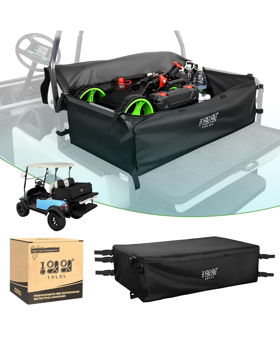 10L0L Cargo Bag for 4 Passenger Golf Carts, Storage Grocery Shopping Bag for Yamaha, EZGO TXT/RXV, Club Car DS/Precedent Golf Cart