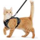 Kaazylab Cat Harness and Leash Black Size M (13-18 Lbs) Reflective Strip