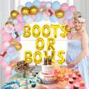 Cheereveal Boots or Bows Gender Reveal Decorations, Western Cowboy or Cowgirl Baby Shower Decorations Pink and Blue Balloon Arch Garland Kit for Cowboy Boots Lace Party Supplies