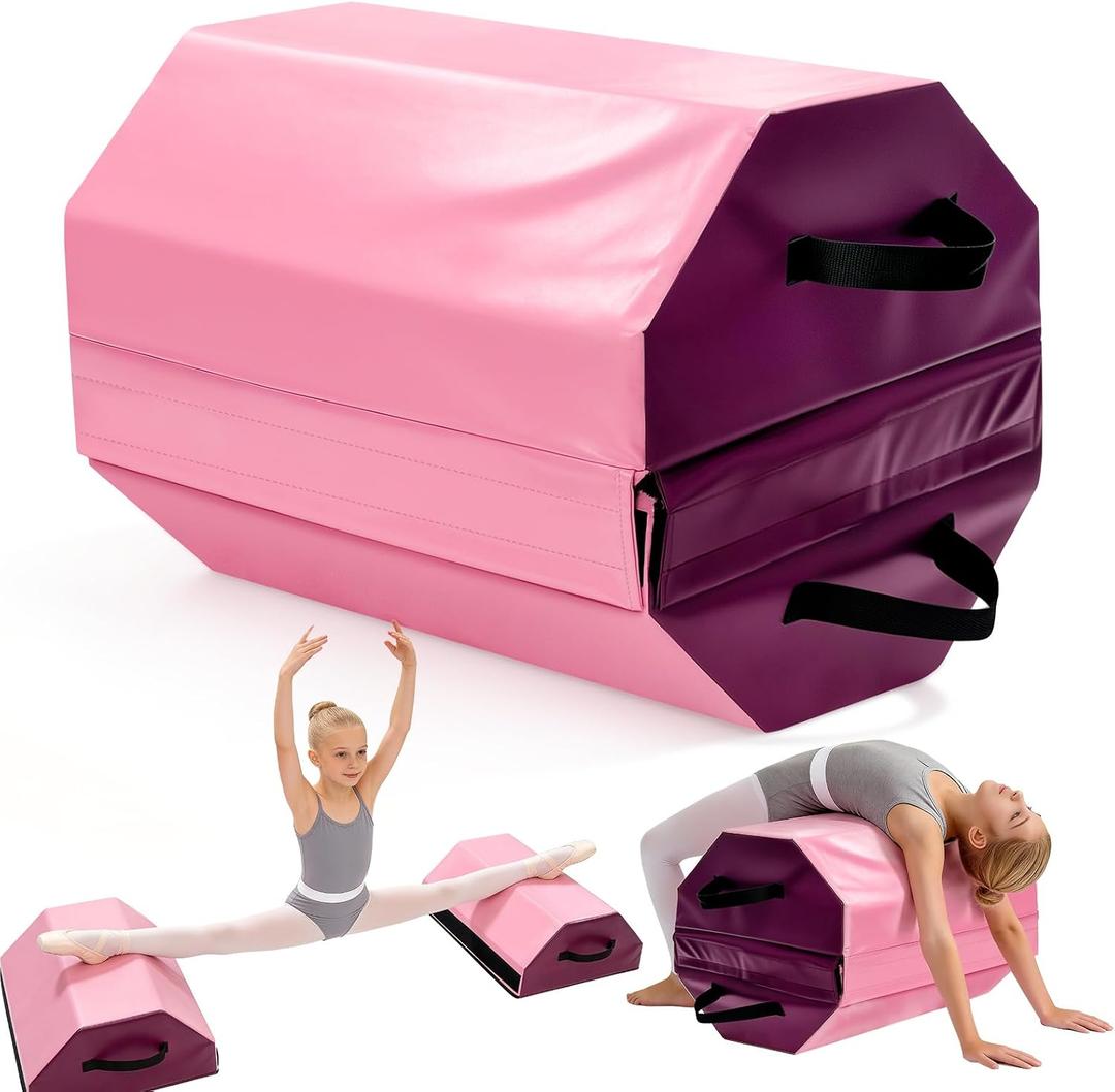 Detachable Octagon Gymnastics Mat, 17.5"x17.5"x23" Home tumbling mat, suitable for various gymnastic positions with High-Density Foam & Waterproof Cover