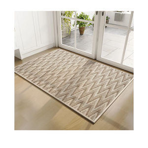 Indoor Door Mat 17x30, Dirt Resistant & Absorbent Doormat for Entryway Inside, Non-Slip Rubber Backing Front Door Mat Indoor Entrance, Low-Profile, Washable, Brown
