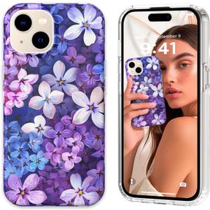Magnetic for iPhone 15 Plus Case Cute for Women, [Compatible with Magsafe][Drop Protection] Slim Colorful Flowers Oil Painting Printed Girly Floral Phone Case for iPhone 15 Plus