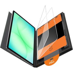 OMOTON 2 Pack Screen Protector for Samsung Galaxy Tab A11 Plus/A9 Plus 11 Inch, Tempered Glass with Easy Installation Auto-Dust Tray for Galaxy Tab A11+ A9+ 5G Tablet, Case Friendly/9H Hardness