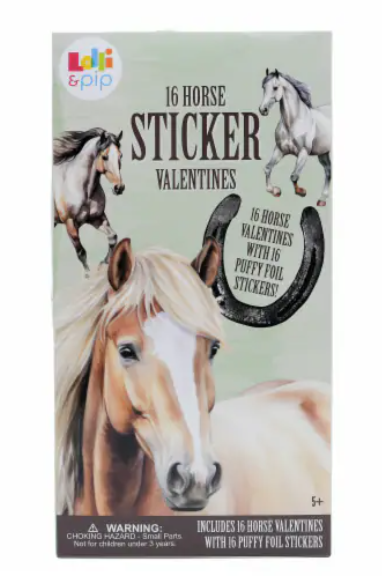 Lolli & Pip™ Horses Sticker Valentines Day Cards (Pack of 2)