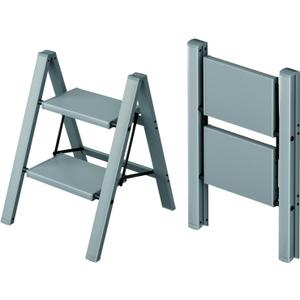 Taranta 2 Step Ladder,Aluminum Lightweight Folding 2 Step Stool with Anti-Slip Wide Pedal,330lbs Capacity Step Ladder for Household,Kitchen,Office - Serene Blue