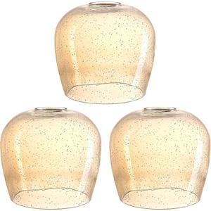 3 Pack 6.1 Inch Clear Seeded Glass Lamp Shade Pendant Ceiling Chandelier Wall Sconce Light Replacement Oval Painting Glass Shade Fixture Over Sink Kitchen Island