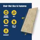 Muddy Mat Pack of 12 - Soft Chenille Stair Treads Non-Slip Reusable, Super Absorbent Stair Treads for Wooden Steps, Tile & Marble Floor, Easy to Install & Machine Washable - Beige 30'' x 7''