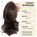 Tmlkhl Claw clip Ponytail Extension 14 Inch Short Clip in Ponytail Brown Color Ponytail Extension for Black Women Hair Extensions Cheer Ponytail Hair Piecefor Daily Use Curly Ponytail Drawstring