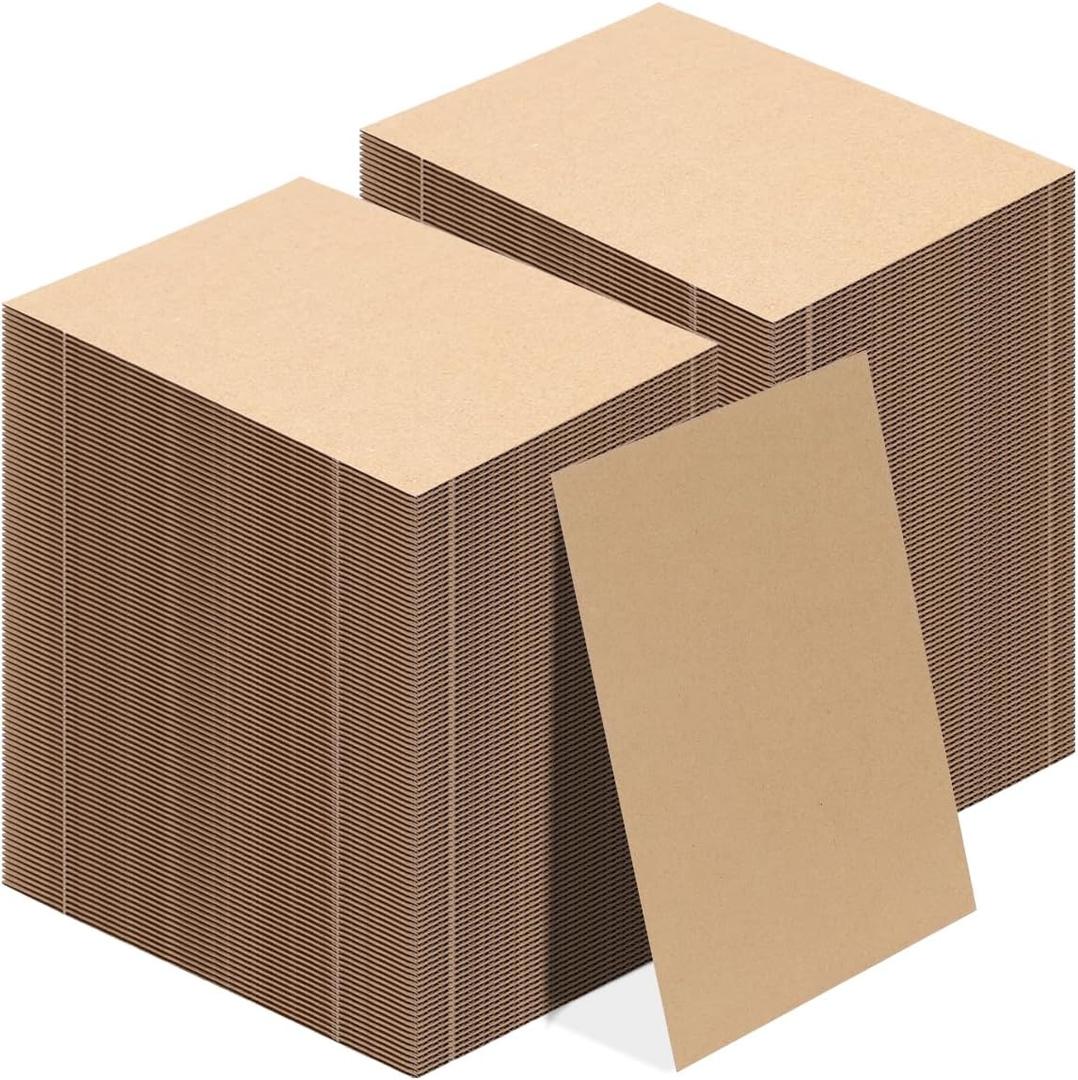 Calenzana 5x7 Corrugated Cardboard Sheets Set of 200, Flat Card Boards Inserts for Crafts, Packing, Shipping, Moving, Mailing