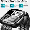 Goton AntiCrack Metal Case for Apple Watch Series 11/10 42mm Screen Protector, HD Tempered Glass, Daily Water-Resistant Alloy Bumper with Ceramic-Style Back Cover for iWatch 42 mm
