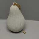 Gray-White Pear Figurine with Gold Leaf, Pear Sculpture for Home Decor, Minimalist Decorative Fruit Statue for Kitchen Counter, Dining Room & Tabletop Display