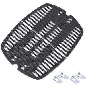 7644 Grill Grates for Weber Q100, Q1000, Q1200, Q120, Q1400, 516001, 516002, 50060001, 51010001, 51060001, Baby Q Cast Iron Grill Parts-2 Pack (Small (Fits Q 100/1000 series))