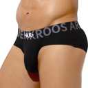 Arjen Kroos Men's Cotton Sport Briefs Sexy Low Rise Briefs Athletic Pouch Underwear, Black, Small