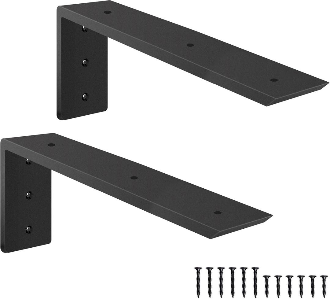 Countertop Support Brackets, Heavy Duty L Shelf Bracket 16'' x 6'' x2.5'' for Granite, Holds up to 300 lbs, L Bracket for Quartz, Granite, Wood, Concrete and Laminate Countertops(2 Pack)