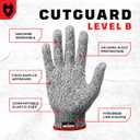 NoCry Premium Cut Resistant Gloves Food Grade 100% Food Safe Level 5 Meat Cutting Glove for Chefs & Butchers Perfect Mandoline Glove or Oyster Shucking Gloves with Superior Comfort & Dexterity, Size: Small