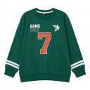 Game Day Sweatshirt Women Football Sweatshirts Funday Sunday Fall Pullover Football Fan Number Graphic Casual Tops, Green, XL