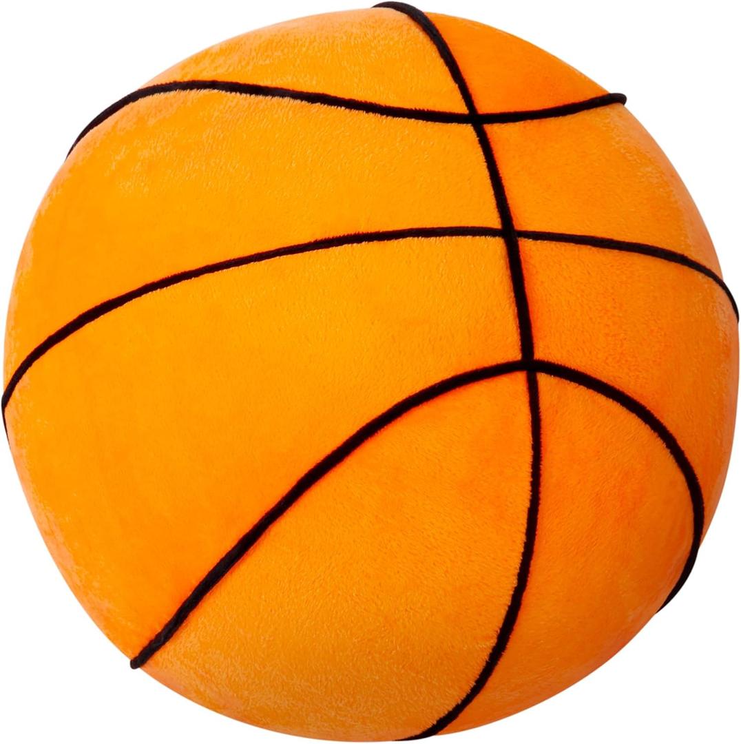 Basketball Pillow, Basketball Plush 11.8", Basketball Stuffed Animal, Fluffy Cute 3D Stuffed Sports Ball Plushies Room Decor Games Gift for Kids and Adults