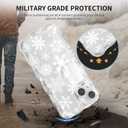 Christmas Phone Case for iPhone 15 Cute Curly Wavy Merry Christmas Pattern Case Clear Aesthetic Santa Snowman Elk Cover for Girls Kids Women Slim TPU Protective Cover for iPhone 15,Snowflake