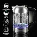 OVENTE Digital Glass Electric Kettle with Temperature Control, 1.8L Cordless Electric Tea Kettle with 7 Presets, Water Boiler Electric Pot, Keep Warm Function, Auto Shut-Off, Silver KGD752S
