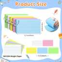 Index Cards 3x5 Inches, 250 PCS, Colored Flash Cards With Ring, Punched Lined Study Card Ruled Flashcards Notecards, Ruled Front And Blank Back, Note Card for School, College And Home