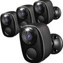 Rraycom 4Pack Security Cameras Wireless Outdoor,2K Battery Powered AI Motion Detection Siren Alarm Surveillance Indoor Home Camera, Color Night Vision, 2-Way Talk, Waterproof, Cloud/SD, Works w/Alexa