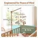 Crib Mobile Holder, HBM Wooden Mobile Arm & Hanger for Crib, Nursery Decor for Baby Girl Boy
