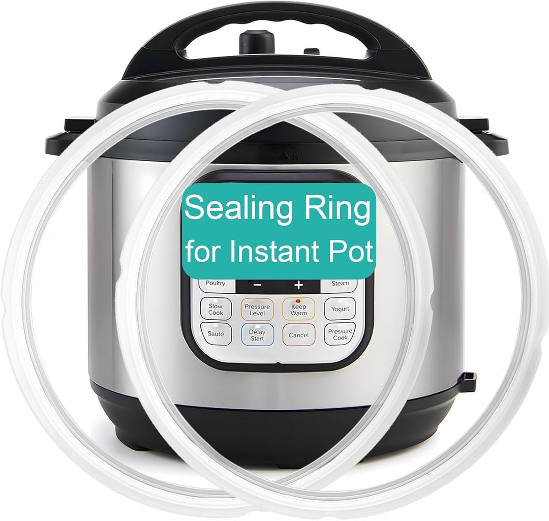 2-Pack Sealing Ring 8 Qt for Instant Pot Sealing Ring for 8 Quart Instapot, Food-grade Silicone sealing rings Replacement Seal for Instant Pot 8 Quart, Gasket 8 Qt for Instantpot Sealing Ring, Clear