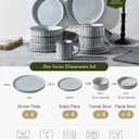 Famiware Star 16-Piece Stoneware Dinnerware Sets, Service for 4 - Shallow Pasta Bowls & Flat Plates, Modern Rustic Reactive Glaze Dishes, Chip/Scratch Resistant, Microwave/Dishwasher Safe, Smoky Blue