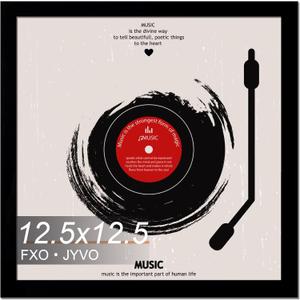 Vinyl Record Frame for the Wall Display Album Cover, Black 12.5 x 12.5 Frame for any 12 Inch LP Record with Cover - 1 Pack/Black