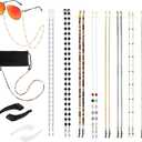 Damanse Eyeglass Chain,8 Pcs Beaded Eye Glasses Strap Holders around Neck For Women