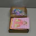 LOGOFUN 2 Sets DIY Unfinished Fabric Poking Art Material Kids Painting Clothing Crafts for Children Playting Supplies - Pink