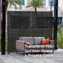 72" H Metal Outdoor Privacy Screen Freestanding Rustproof Louvered Fence Panel for Patio, Garden, Balcony, AC Unit Cover, Trash Can, Modern Decorative Divider