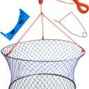 Palmyth Wire Grid Bottom Crab Nets Two Ring Crab Kit with Harness and Bait Clip 24 X 20 X 12