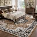 DEXI 10x14 Large Area Rugs for Living Room, Washable Rug for Bedroom, Beige