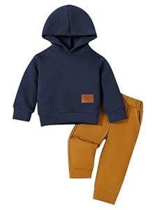 Neutocd Baby Boy Clothes Outfits Long Sleeve Hoodie Tops Sweatshirt Pants Set for Infant Toddler Fall Winter Sweatsuit (18-24 Months)