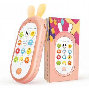 Richgv 1 Year Old Girl Birthday Gift, Baby Cell Phone Toy Sensory Learning Toys with 12 Functions, Baby Girl Toys 6 to 12 Months Multi Sound Effects with Light Teething Toys for Babies Infants
