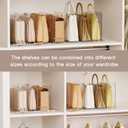 Criusia Adjustable Closet Purse Organizer Rack 28.8" Extra-Long Shelf Divider with 6 Base Panels & 8 Dividers Non-Slip Handbag Holder for Bags, Clothes, Kitchen, Office