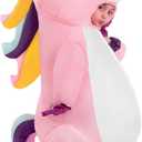 Spooktacular Creations Halloween Kids Inflatable Costume, Full Body Unicorn Blow Up Costume, Unicorn Costumes for Parties (Child (4-6), Pink)
