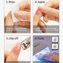ohora Semi Cured Gel Nail Strips (N Party Night) - Dark, Glitter, Works with Any UV/LED Lamps, Salon-Quality, Long Lasting, Easy to Apply & Remove - Includes 2 Prep Pads, Nail File & Wooden Stick