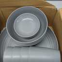 Wrova Wheat straw plates and bowls sets of 16 - Unbreakable wheat straw dinnerware sets for party - Alternative plastic dinnerware set for camping,party and R.V. Grey