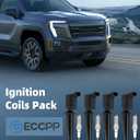 ECCPP 4 ignition coils with 4 iridium Spark Plugs,UF621 Compatible with Ford Fusion 2010-2020 Escape 2009-2019 Ranger 2013-2020 Lincoln MKZ 2011 2012 2013 2014 2015 2016 2017 2018 2019 2020 2.0L 2.5L