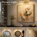 DROMEZ 20" Rechargeable Picture Light Battery Operated, 5400mAh Wireless Art Light for Wall with Remote Timer, 3CCT Dimmable Gallery Light for Paintings, Frames, Dartboard