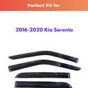 KPY Rain Guards Fit for 2016-2020 Kia Sorento, Out-Channel Window Visors Vent Wind Deflectors 4PC, Car Accessories for 16-20 Sorento