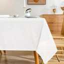 Linen Textured Rectangle Tablecloth, Slubby Lightweight Table Cloth 60 x 120 Inch, Water Resistant Stain Resistant Farmhouse Burlap Table Cover for Kitchen Dining Room