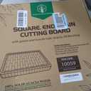 Square End Grain Acacia Wood Cutting Boards for Kitchen, 1.5 in Thick Butcher Block Construction for Stability, 14 in Square Medium Cutting Boards with Gift Box, Juice Groove and Handle